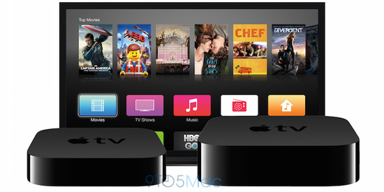 （新舊Apple TV對比效果圖，右邊為新版，圖片來源：9to5mac）