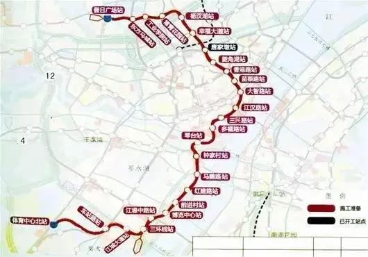 武轨道6号线一期工程是近期(2017年前)武汉轨道交通规划中最长的线路.