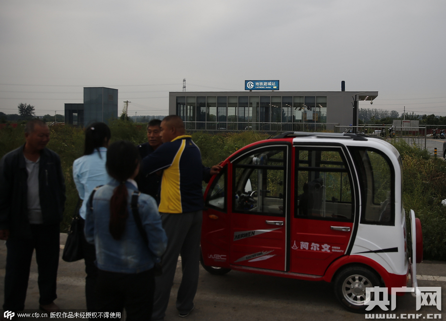 通州区潞城镇六号线末班站潞城站附近，副中摩的近摩是这里主要的交通工具。