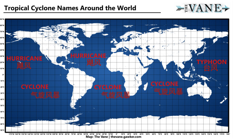 明明台风和飓风是一个东西,为什么非得取不一