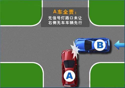 如果两车在小岔口相向而行要同时拐入一条路时,右转车应该动让左转