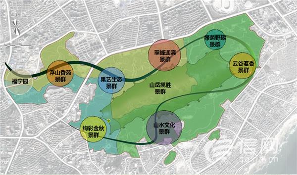 青岛将建浮山城市生态公园 规划一环三园八景群