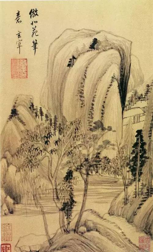 以佛家禅宗喻画,倡"南北宗"论,为"华亭画派"杰出代表,兼有"颜骨赵姿"