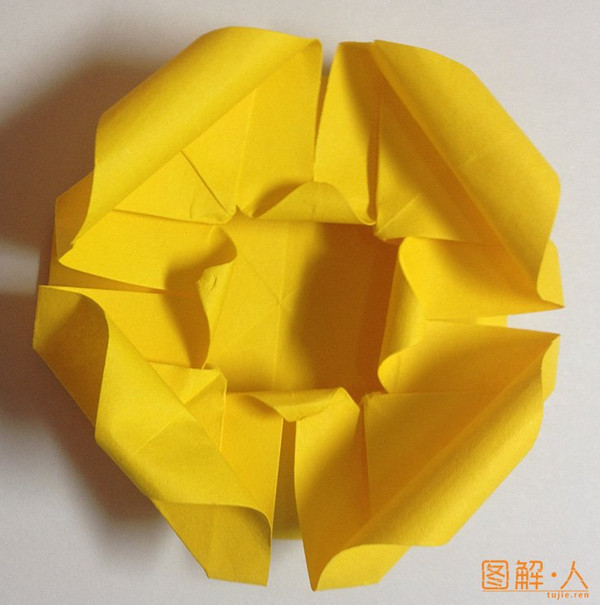 方形玫瑰花折纸图解教程