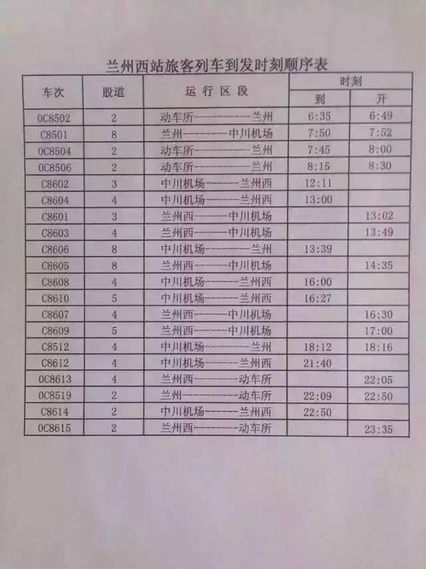 兰州至中川机场城际铁路动车票价公布!