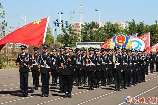 宁夏司法警官学院山东分校举行阅警式九周年庆