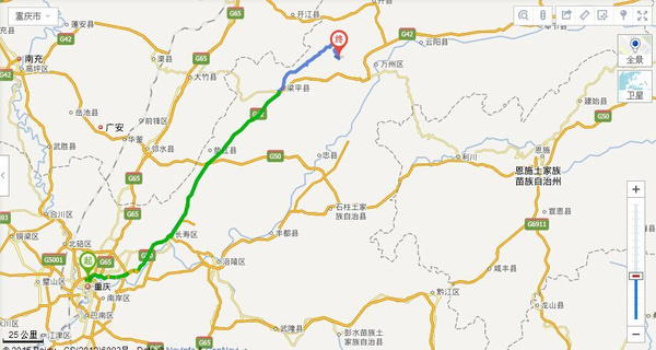 【七】往返线路地图 10月17日去程线路:(重庆-长寿-垫江-梁平(下高速)图片