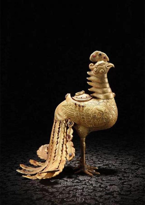 汉代鎏金鋈银铜竹节熏炉,国家一级文物。