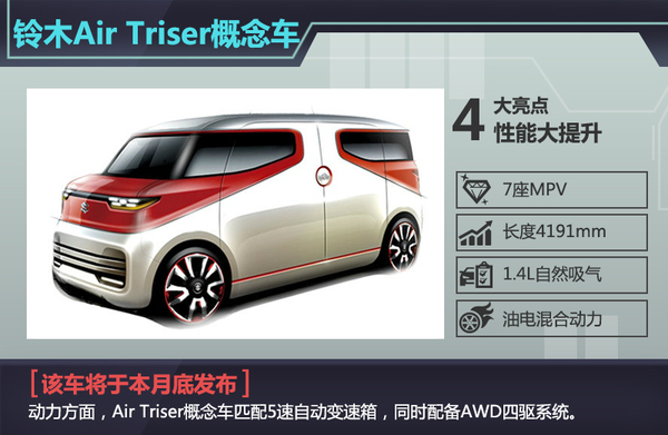 铃木将推-电动7座mpv 本月29日正式发布