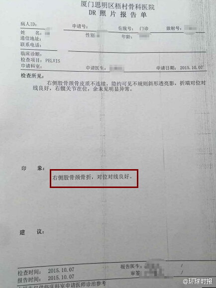 中国老人被诬在日本碰瓷续经诊断股骨颈骨折