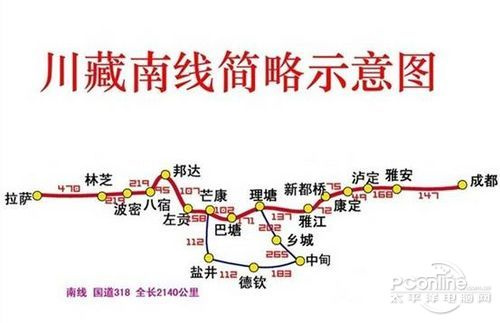 川藏线自驾路线图