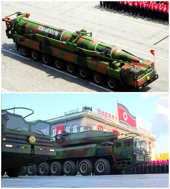 依次展示了朝鲜自行改进的"飞毛腿"短程弹道导弹"火星-5/6型