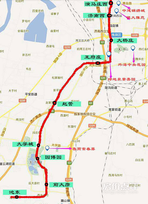 济南r1线站点将全线开工附规划图 r2线已开始规划
