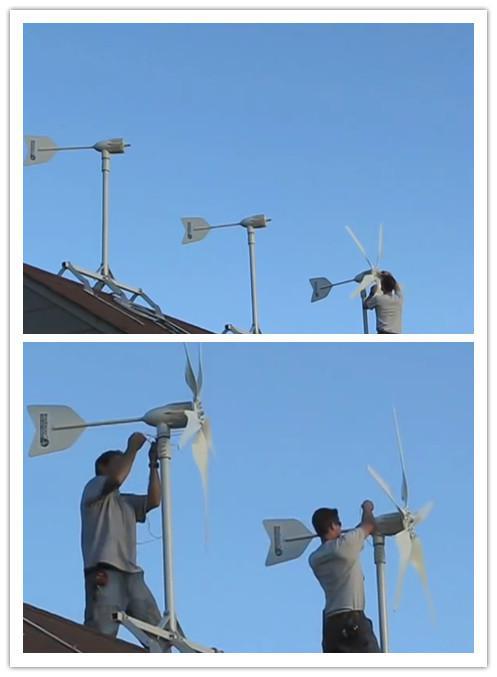 ▼安装风力发电设备:风力发电机中调向器的功能是使风力发电机的风轮