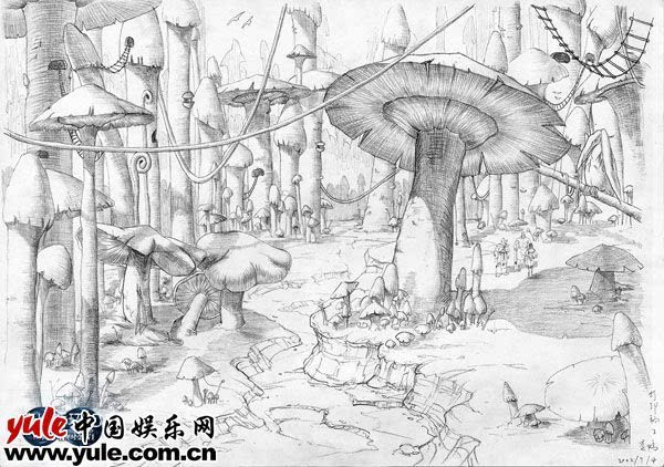 电影《魔比斯环3d》场景设计手稿