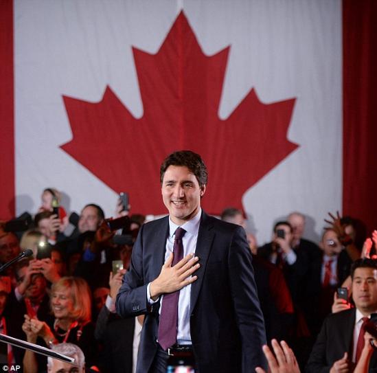 43岁特鲁多登加拿大总理宝座 被赞史上最性感领导人(组图)