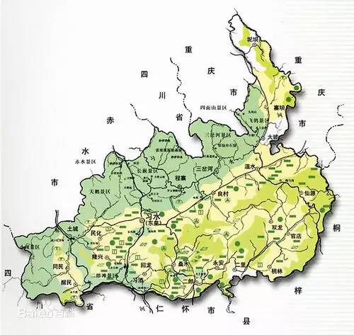 位于贵州北部,地处川黔渝结合部的枢纽地带,东连贵州桐梓县,重庆綦江图片