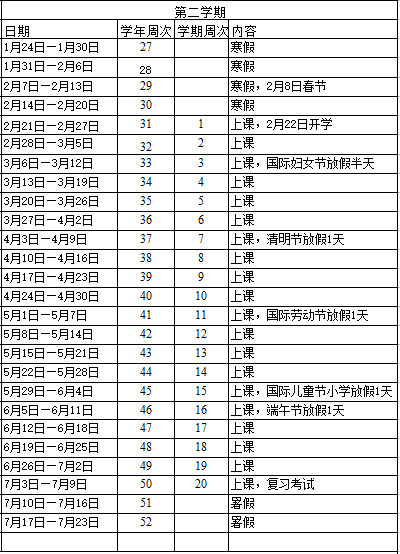 2016年广州中小学寒假放假时间安排表