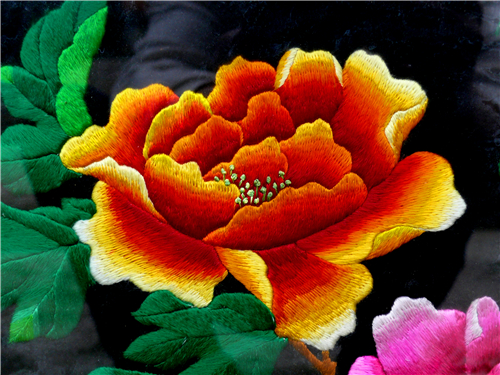 (苗族刺绣上的花)