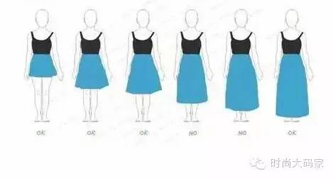 所以说,对于矮个子胖姑娘来说,裙子的长度要么够短,要么够长,中长裙则