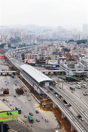 深圳地铁三号线俯视图.资料图