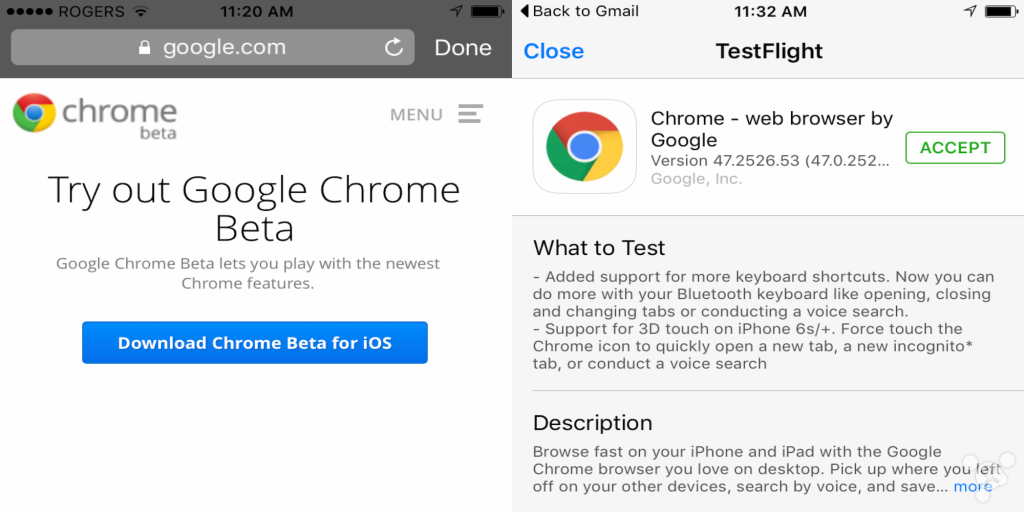 ιȸ跢 iOS  Chrome  beta ԰棬汾Ϊ v47.0.2526.53֮һΪ iPhone 6s  iPhone 6s Plus  3D Touch ʹ÷ʽ