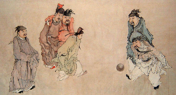 资料图:古代蹴鞠.