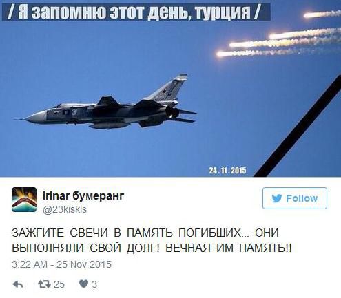 全世界数千名网友致敬俄飞行员:与俄罗斯同在
