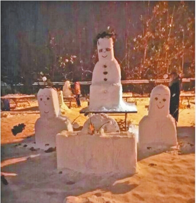 郑州大学生叩拜雪人 祈求考试不挂科(图)