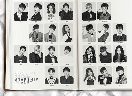 搜狐韩娱讯 11月29日,starship娱乐通过sns公开了旗下24位艺人合唱