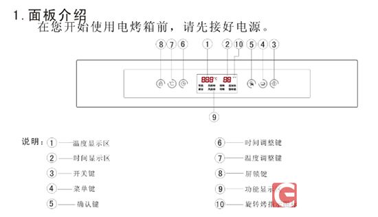 德普depelec 802e烤箱面板介绍 这款烤箱还有安全童锁功能,工作时和