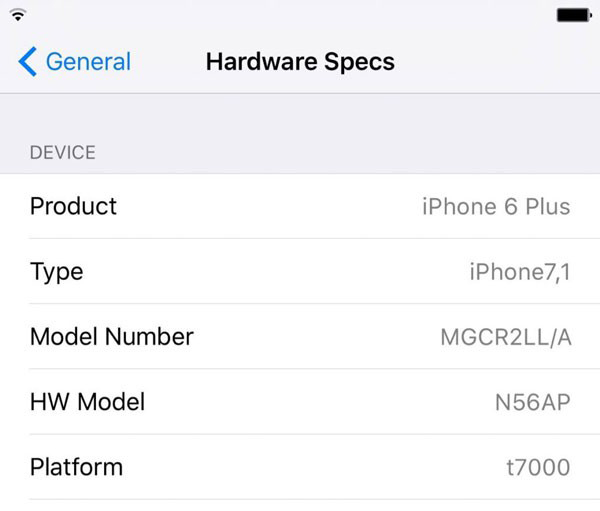 iphone重要硬件信息怎么看
