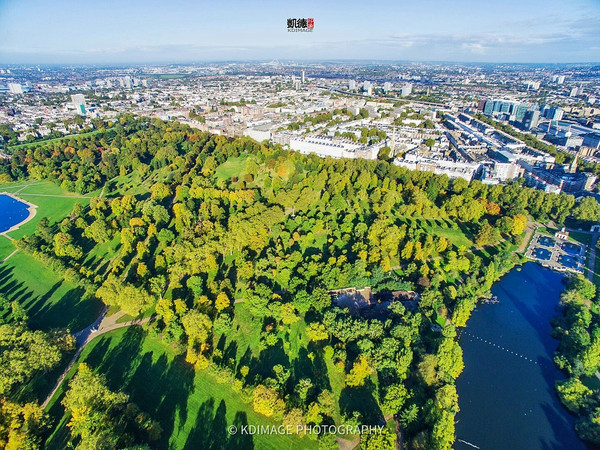英国伦敦:无人机航拍海德公园