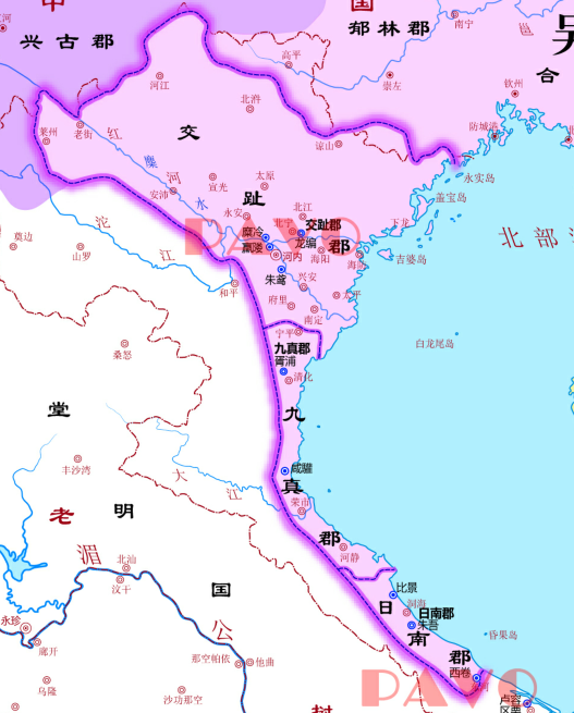 2000多年来,中国在越南疆域线变迁
