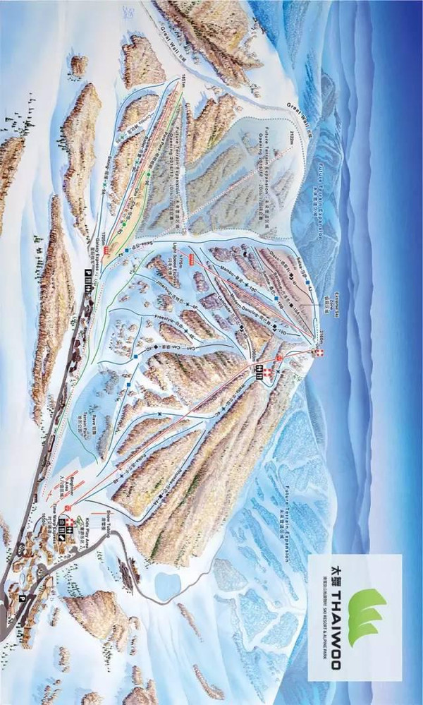 建在玉石梁(海拔2160米)的太舞,是崇礼地区落差最大的滑雪场.