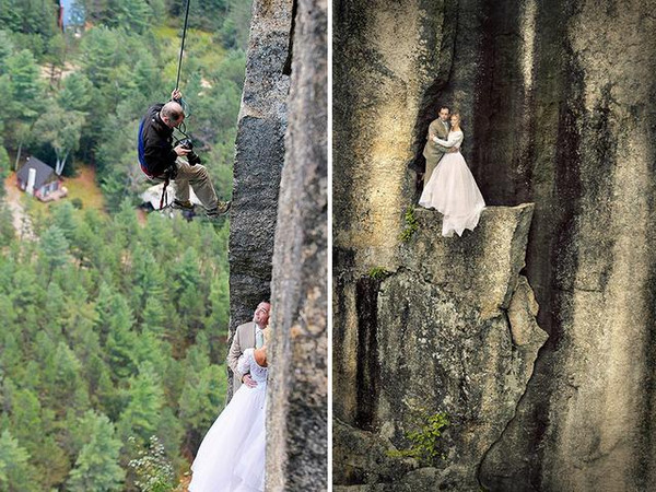 悬崖上的婚纱照_夫妻在悬崖上拍婚纱照