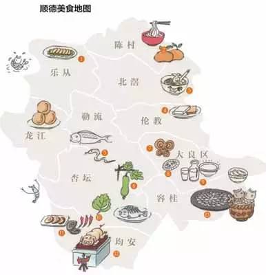 佛山罕见美食地图!一张图带你食尽顺德美食