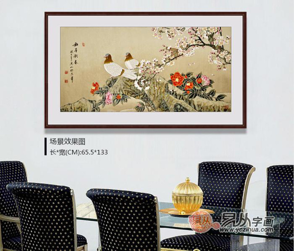 餐厅挂什么样的字画能招来财运 名家花鸟画寓意好