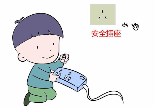 防止孩子把手指或物品插入插座,就有触电或短路的危险.