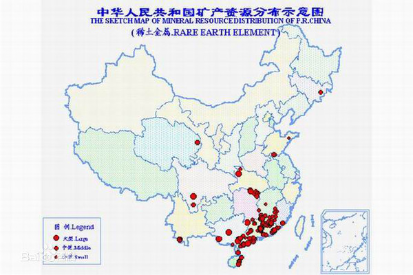 稀土矿资源分布示意图