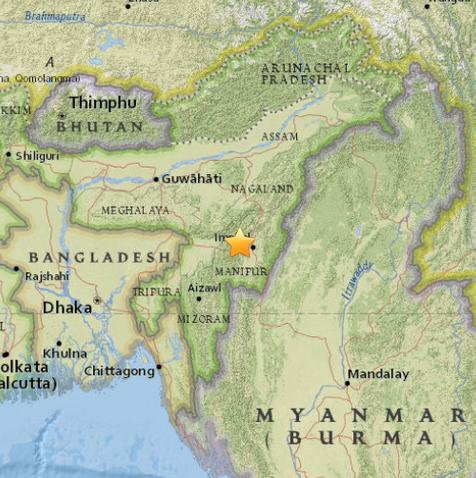 据美国地质勘探局网站消息,北京时间4日上午7点零5分,印度东北部发生