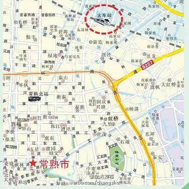 2016新版常熟地图显示铁路站位置,看看它在哪?