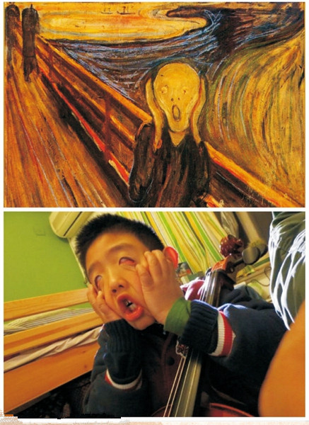 社会创意还是恶搞世界名画模仿秀双语
