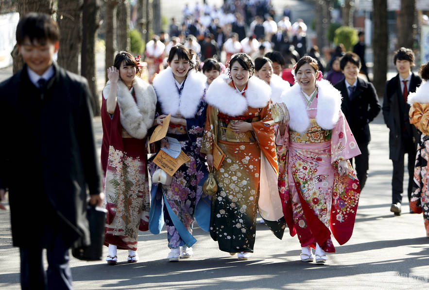 这个节日在日本是非常重要的,通常会有身穿日本传统服饰参加,并且还会