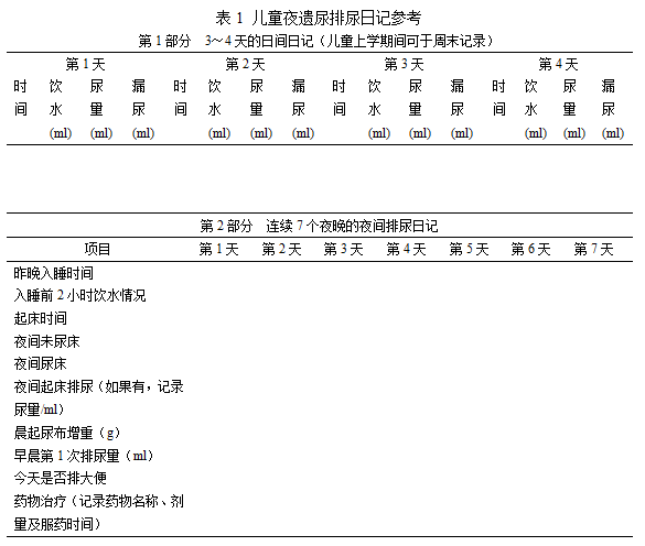 排尿日记的发展及其在儿童夜遗尿诊断中的重要性