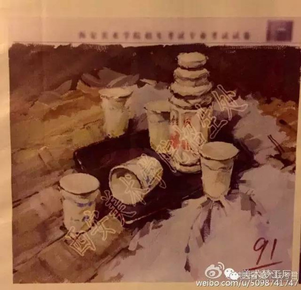西安美术学院2016高分卷(素描/色彩/速写)