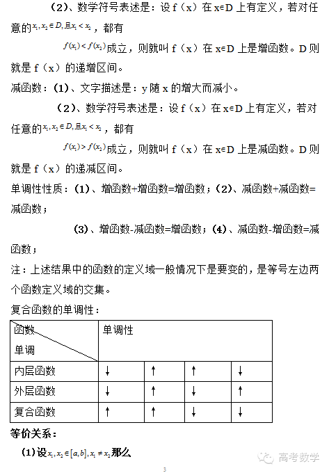 高中文科数学公式