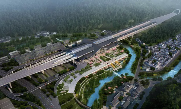 杭黄铁路千岛湖站总建筑面积拟定12000,站区规划用地140亩,建设