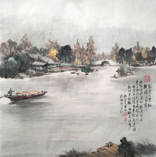 谢秉初先生热爱西湖,画西湖,画西湖十景,西湖新十景,已成为画家的