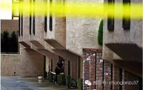 警方在案发觉场考察。 图像来历:美国《侨报》